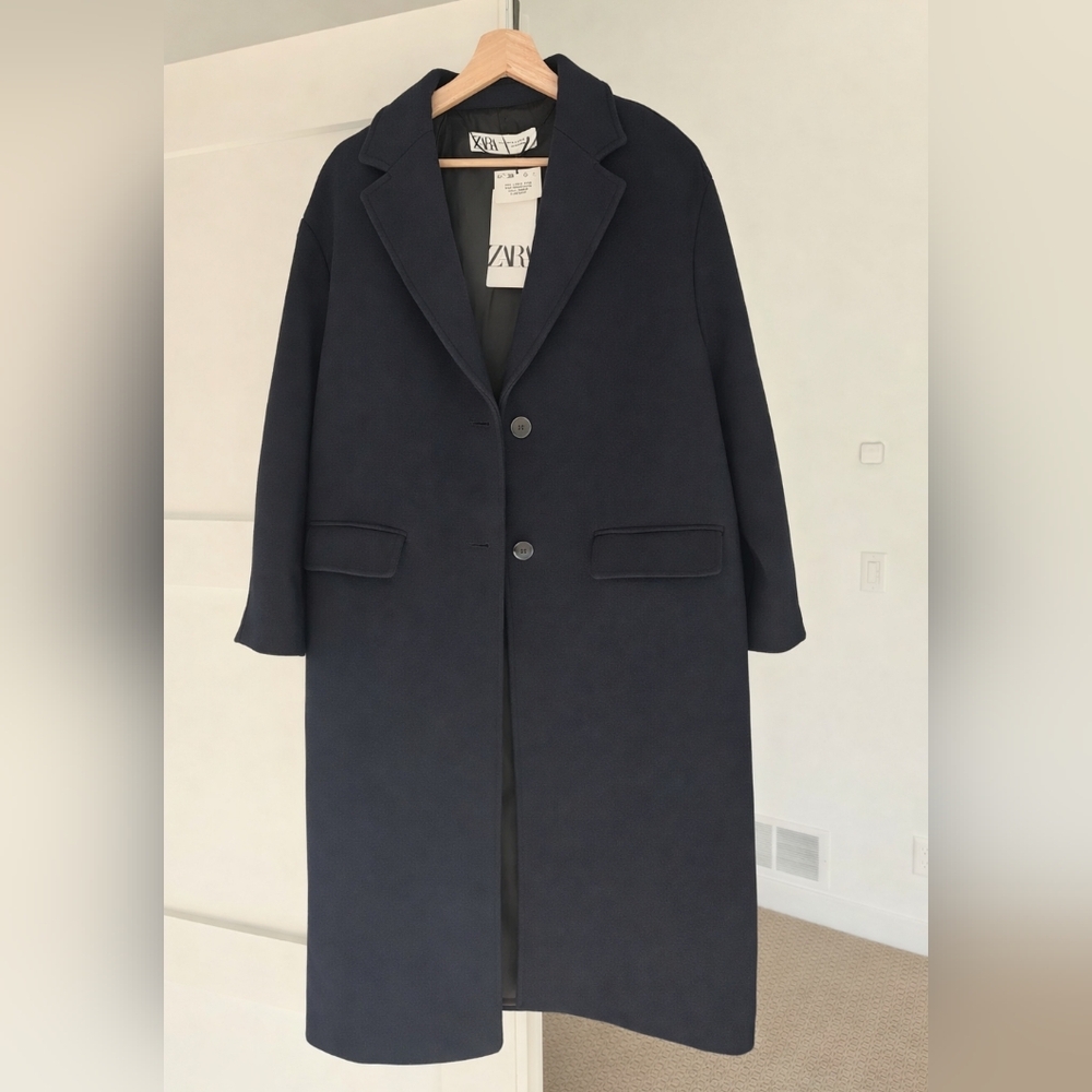 NWT Zara Dark Navy Coat Size XS/S